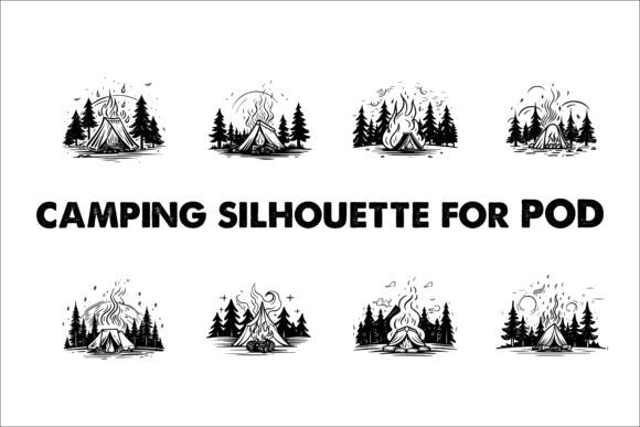 Download Camping Black Silhouette Illustration - Black Collection