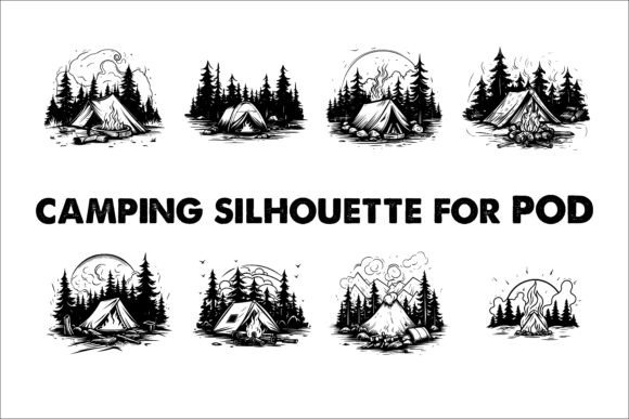 Download Camping Black Silhouette Illustration - Black Collection