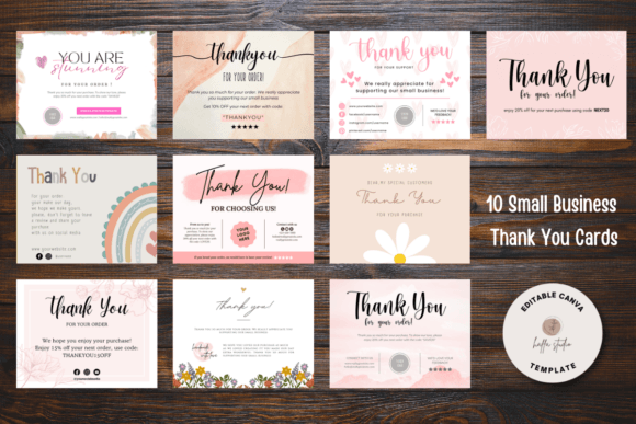 Download 10 Small Business Thank You Cards Bundle - Card Collection