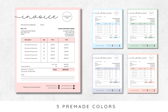 Download Customizable Business Invoice Template - Customizable Collection