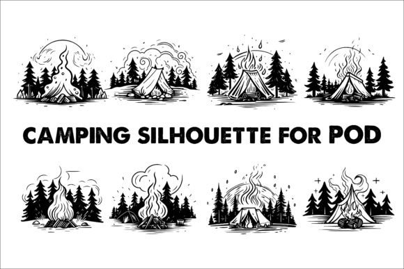 Download Camping Black Silhouette Illustration - Black Collection