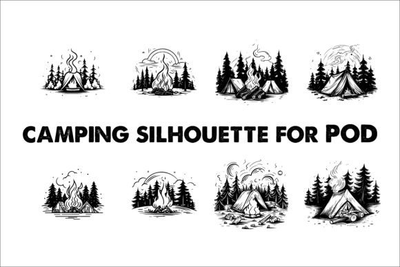 Download Camping Black Silhouette Illustration - Black Collection