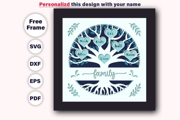 Download Customizable 3D FAMILY Tree Shadow Box - Customizable Collection