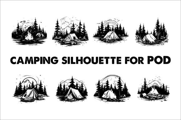 Download Camping Black Silhouette Illustration - Black Collection