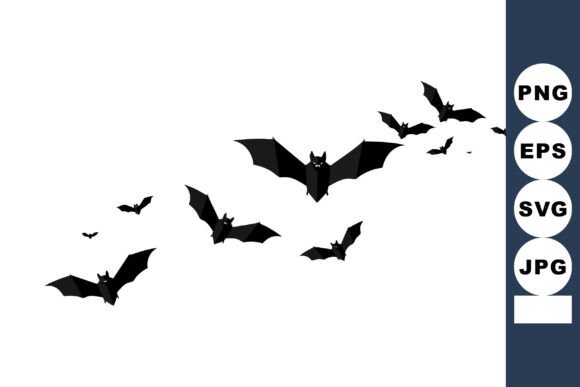 Download Flying Bats Silhouette Vector in Black O - Black Collection