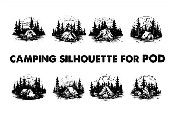 Download Camping Black Silhouette Illustration - Black Collection