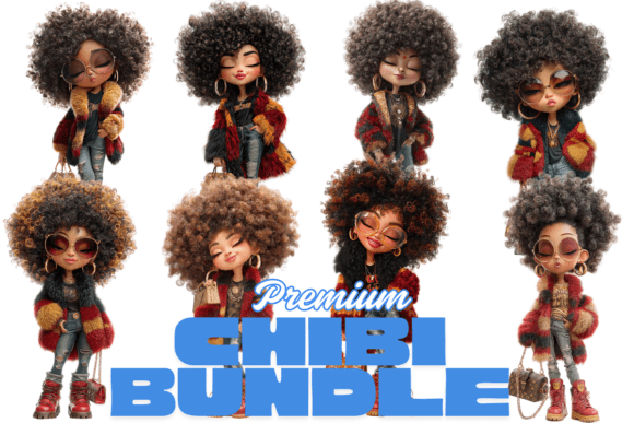Download Black Girl Premium Chibi Bundle - Black Collection