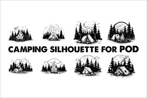Download Camping Black Silhouette Illustration - Black Collection
