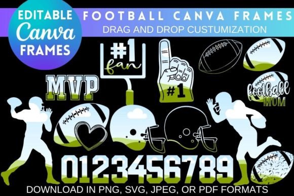 Download CUSTOMIZABLE FOOTBALL CANVA FRAMES - Customizable Collection