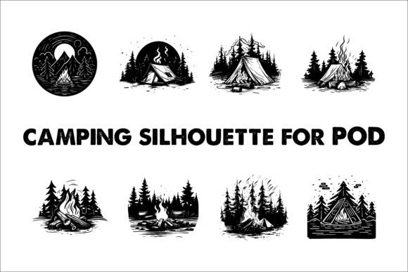 Download Camping Black Silhouette Illustration - Black Collection