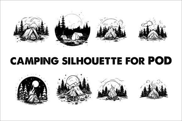 Download Camping Black Silhouette Illustration - Black Collection