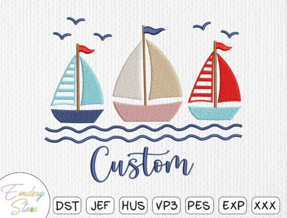 Download Customizable Nautical Embroidery Design - Customizable Collection