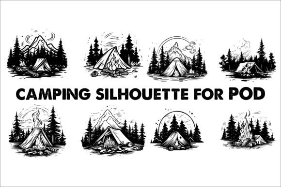 Download Camping Black Silhouette Illustration - Black Collection