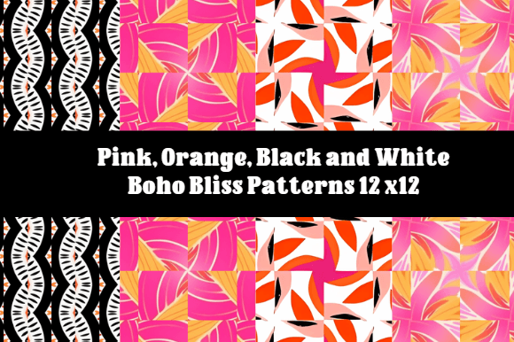 Download Pink, Orange, Black and White Boho Bliss - Black Collection