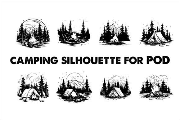 Download Camping Black Silhouette Illustration - Black Collection