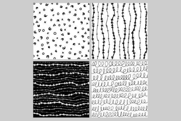 Download Black and White Doodle Background - Black Collection