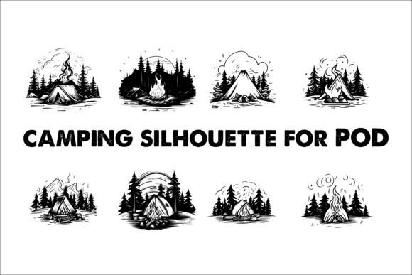 Download Camping Black Silhouette Illustration - Black Collection