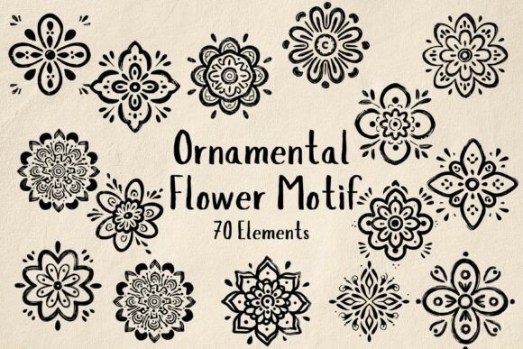 Download 70 Elegant SVG Ornamental Flower Motifs - Elegant Collection